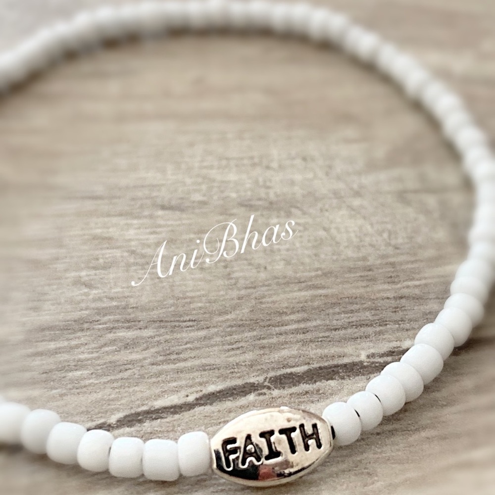 Faith Seed Bead Bracelet
